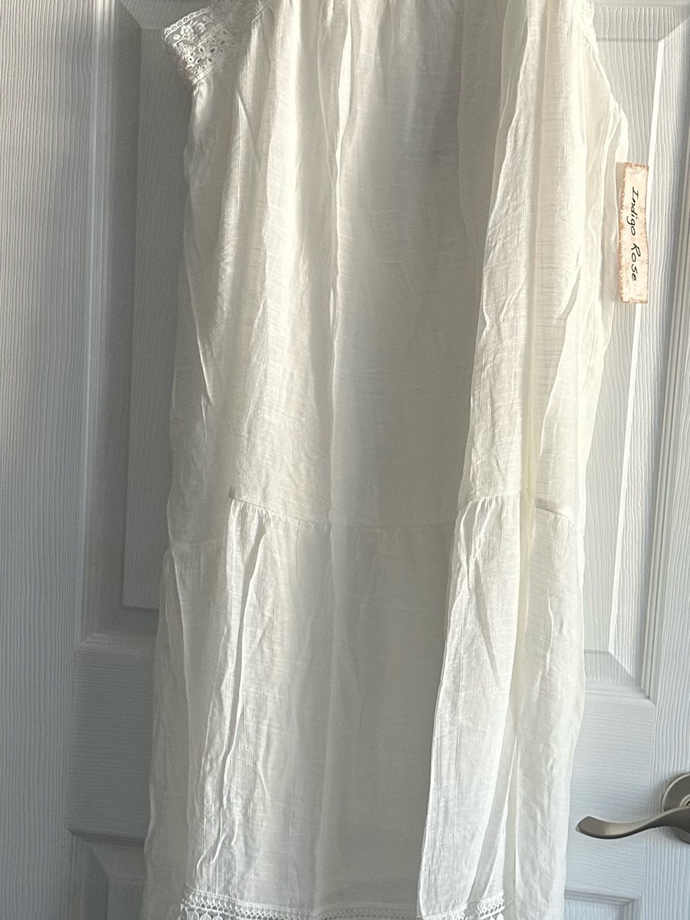 Indigo Rose Cream Tiered Maxi Dress